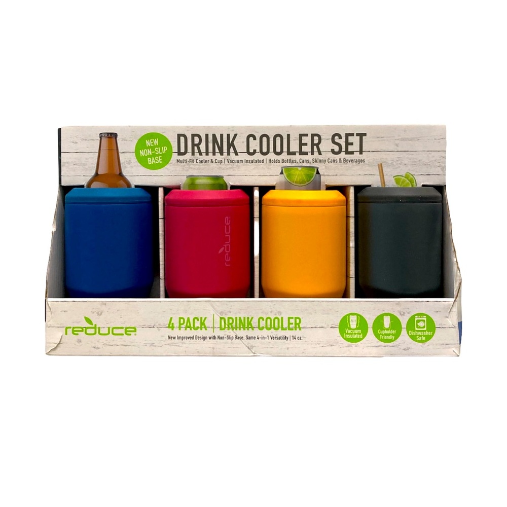 Reduce Stainless Steel Bottle Can Cooler (Pack of 4)